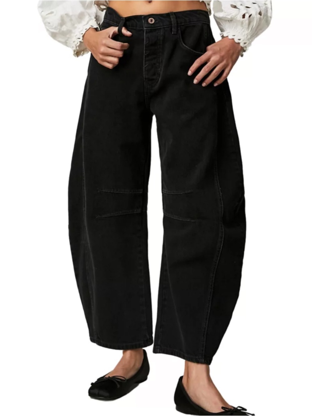 free people We The Free Black Boyfriend JeansGood Luck Mid-Rise barrel jeans 27
